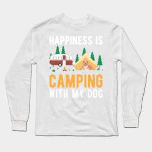 Happiness is Camping with my Dog Long Sleeve T-Shirt